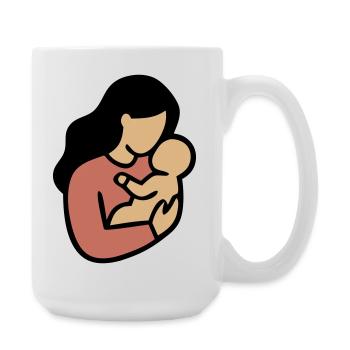 Mom Baby Boho Minimalism - Large Mug 440 ml - white - Right