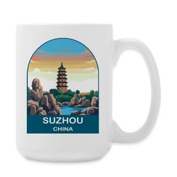 Suzhou China Klassischer Garten Vintage-Reisekunst - Große Tasse 440 ml - Weiß - Rechts