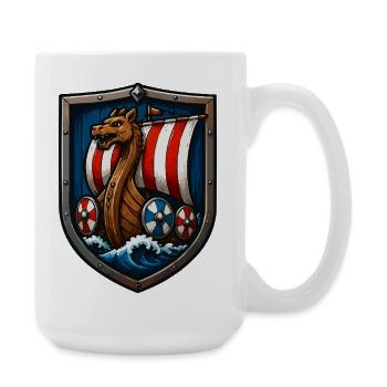 Viking Dragon Boat Shield - Large Mug 440 ml - white - Right