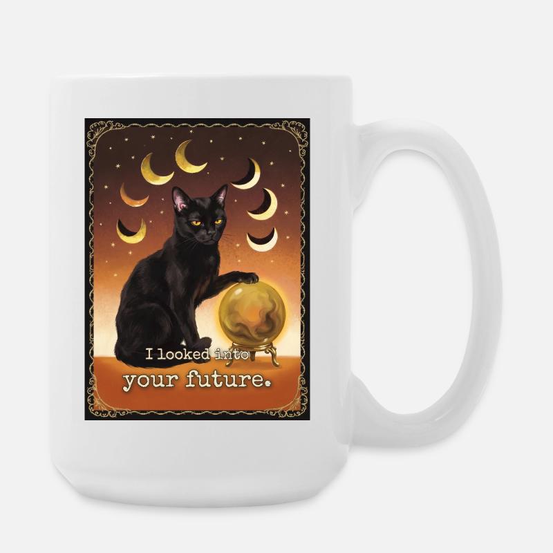 Future Nope Cat - Large Mug 440 ml - white