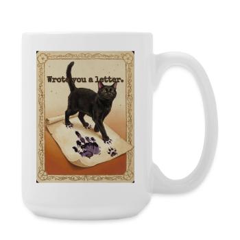Wrote You A Letter Cat - Large Mug 440 ml - white - Right