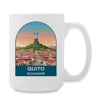 Quito Ecuador El Panecillo Vintage Travel Art - Large Mug 440 ml - white - Right