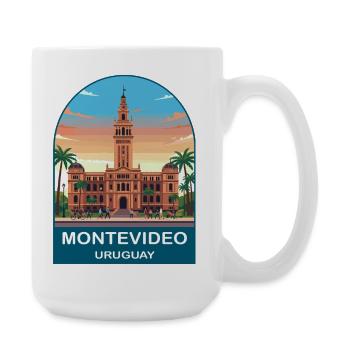 Affiche de voyage du Palacio Salvo Montevideo Uruguay - Grande tasse 440 ml - blanc - Droite