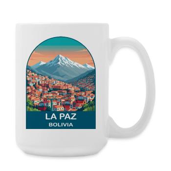 La Paz Bolivia Cable Car Vintage Travel Art - Large Mug 440 ml - white - Right