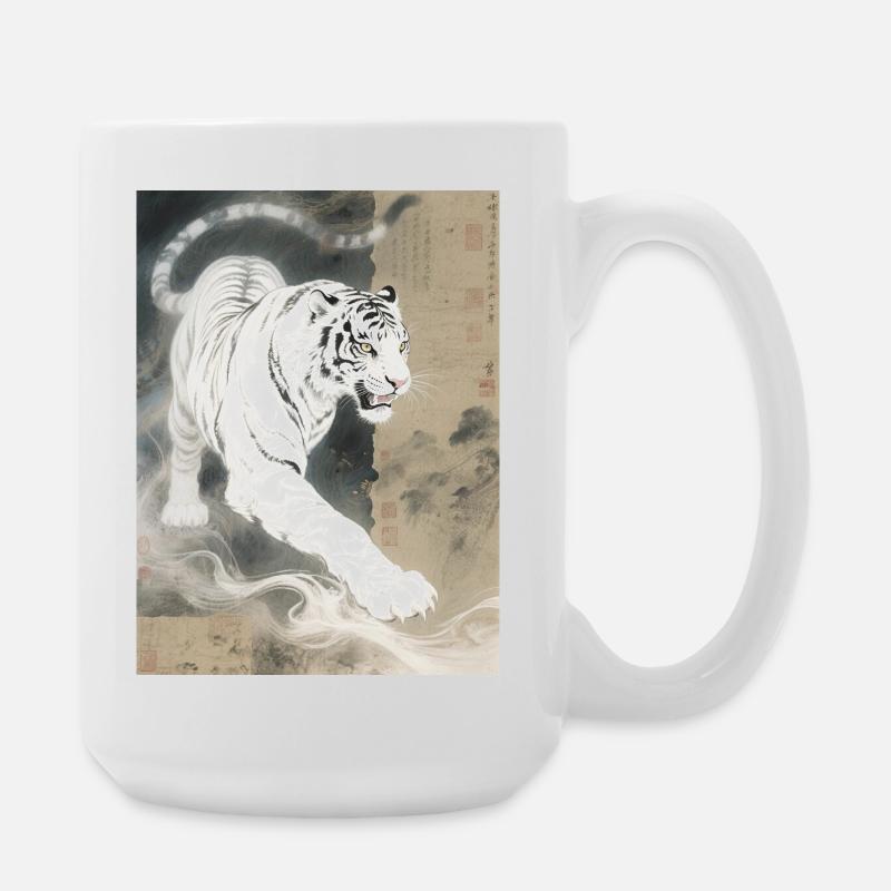 Der Weiße Brüller: Baihu – Kaiserlicher Wächter - Große Tasse 440 ml - Weiß