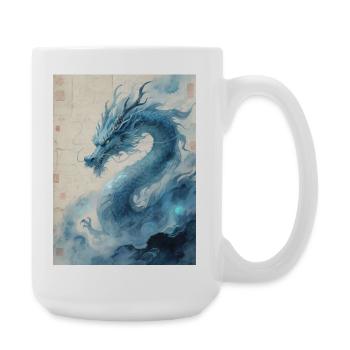 Der Erste Wind: Blauer Drache – Wiederbelebung - Große Tasse 440 ml - Weiß - Rechts