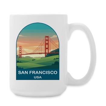San Francisco USA Vintage Travel Poster - Large Mug 440 ml - white - Right