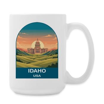 Art d’affiches de voyage vintage Idaho USA - Grande tasse 440 ml - blanc - Droite
