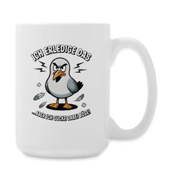 Möwe Seevogel Nen scheiss muss ich - Große Tasse 440 ml - Weiß - Rechts