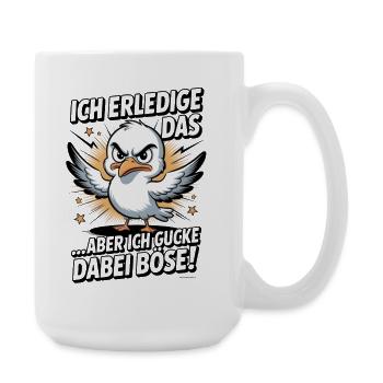 Ich mach das Möwe lustiger Büro Spruch - Große Tasse 440 ml - Weiß - Rechts