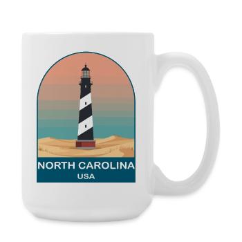 North Carolina USA Vintage-Reiseplakat - Große Tasse 440 ml - Weiß - Rechts