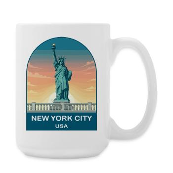 New York City USA Vintage Travel Poster - Large Mug 440 ml - white - Right