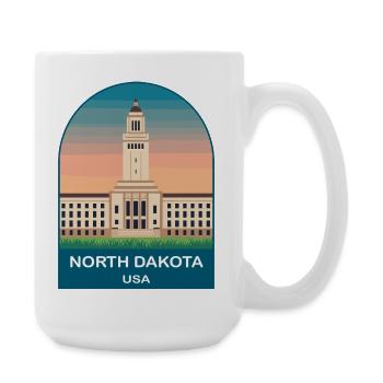 Affiche de voyage vintage Dakota du Nord USA - Grande tasse 440 ml - blanc - Droite