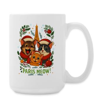 Cats in Paris: Paris Meow - Large Mug 440 ml - white - Right