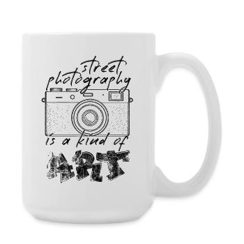 Straßenfotografie als Kunst /dunkel - Große Tasse 440 ml - Weiß - Rechts