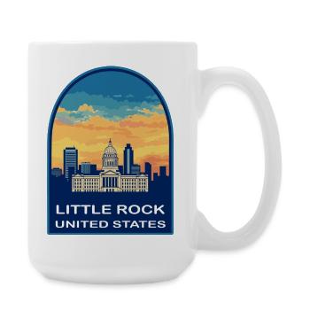 Little Rock Arkansas Capitol Sunset Travel Badge - Large Mug 440 ml - white - Right