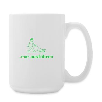 Nerd Witz Entwickler Humor exe ausführen Coder - Große Tasse 440 ml - Weiß - Rechts