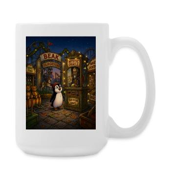 Beak's Future Awaits – Mystic Fairground Penguin - Large Mug 440 ml - white - Right