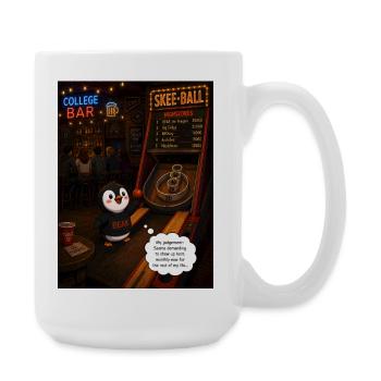 Beak vs. Fudge U – College Bar Champion Penguin - Large Mug 440 ml - white - Right