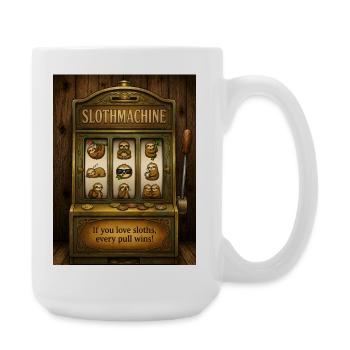 SlothMachine – Chaque tirage gagne pour les amateurs de paresseux - Grande tasse 440 ml - blanc - Droite