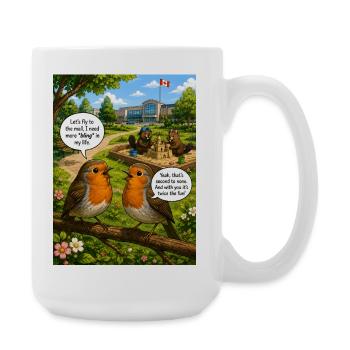 Robin Bling – Jeu de mots drôle avec Robin Bird - Grande tasse 440 ml - blanc - Droite
