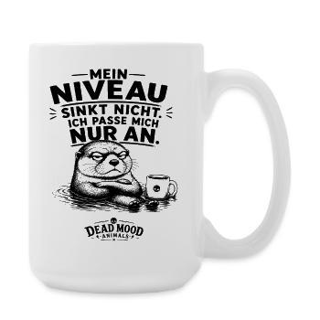 Mein Niveau sinkt nicht. Ich passe mich nur an. - Große Tasse 440 ml - Weiß - Rechts