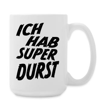 Ich hab super Durst Party Spruch Shirt - schwarz - Große Tasse 440 ml - Weiß - Rechts