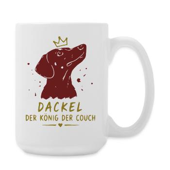 Dackel König Der Couch - Große Tasse 440 ml - Weiß - Rechts