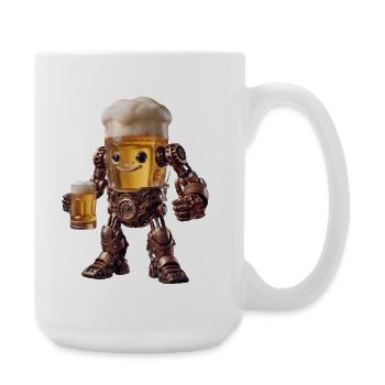 Robot de bière steampunk - Grande tasse 440 ml - blanc - Droite