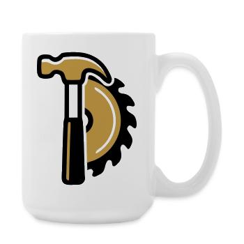 Hammer Kreissaege Logo - Große Tasse 440 ml - Weiß - Rechts