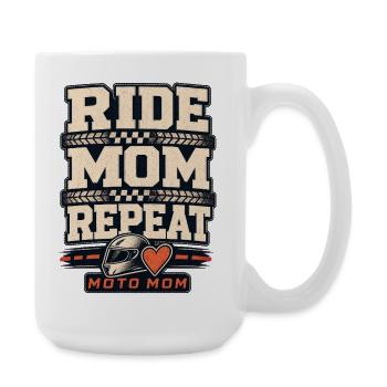 Trackside Mom Moto Mama, Ride Mom Repeat Motorcycl - Large Mug 440 ml - white - Right