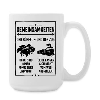 Büffel und Zug - Große Tasse 440 ml - Weiß - Rechts