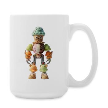 Gelato Scoop Robot Waffle Mecha - Large Mug 440 ml - white - Right