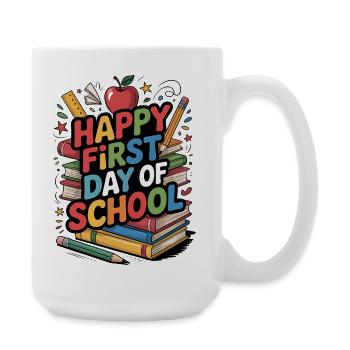 Happy First Day of School Books - Large Mug 440 ml - white - Right