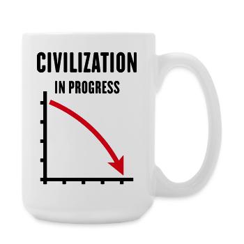 Civilization In Progress (Zivilisation POS Red 2C) - Große Tasse 440 ml - Weiß - Rechts