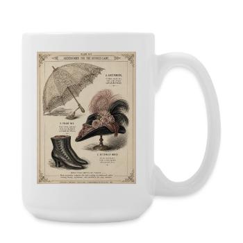 Viktorianischer Sonnenschirm und Vintage-Zubehör - Große Tasse 440 ml - Weiß - Rechts
