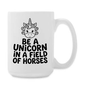 Soyez une licorne dans un champ de chevaux - Grande tasse 440 ml - blanc - Droite