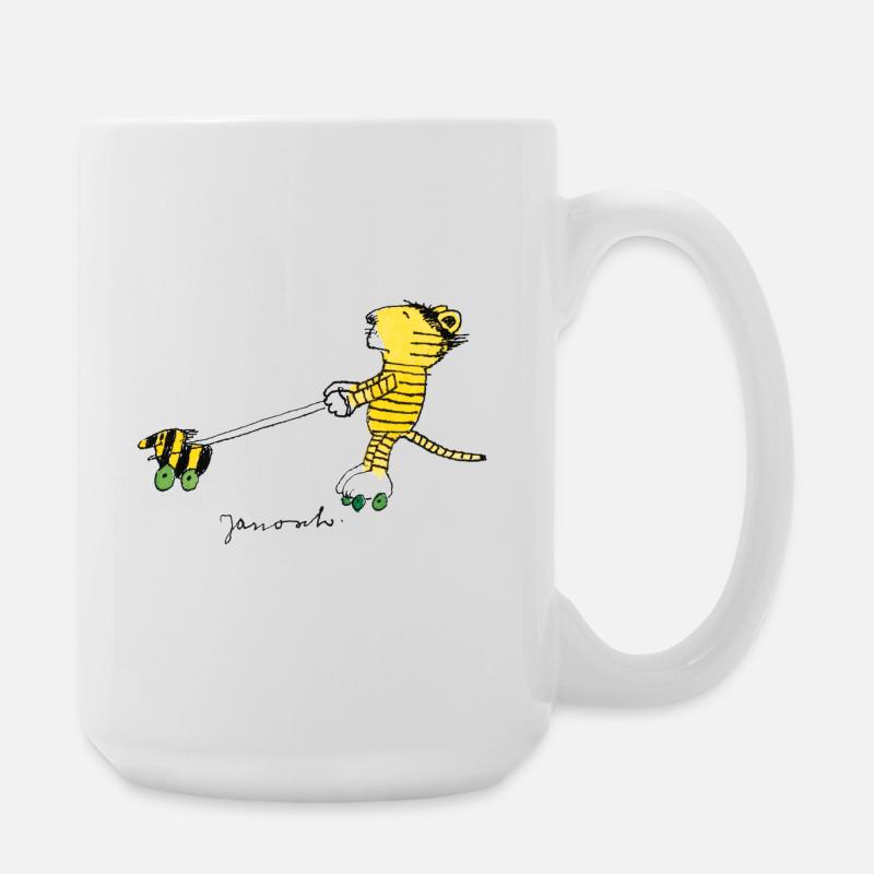 Janosch Tiger Und Tigerente Auf Rollschuhen - Große Tasse 440 ml - Weiß