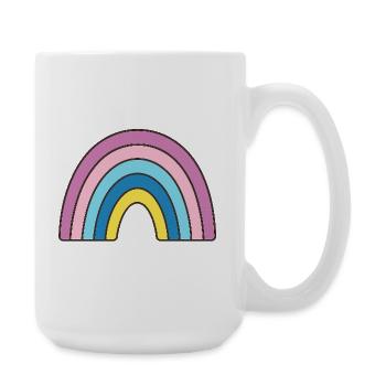 Design arc-en-ciel pastel - Grande tasse 440 ml - blanc - Droite