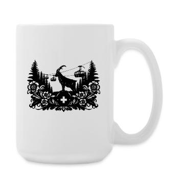 Steinbock_1_black - Große Tasse 440 ml - Weiß - Rechts