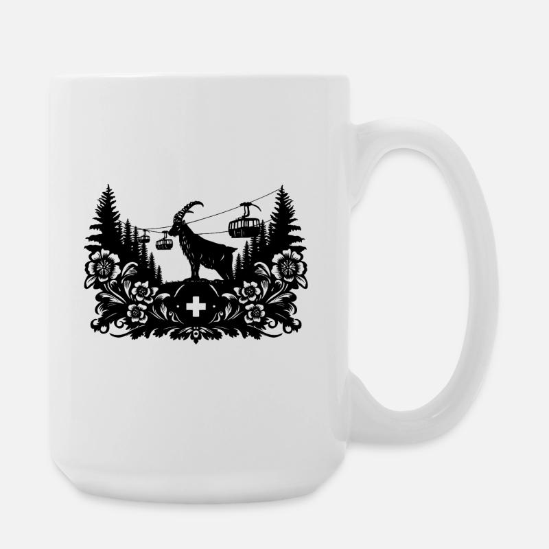 Steinbock_1_black - Large Mug 440 ml - white