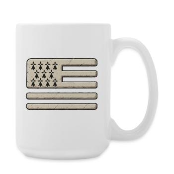 Brittany - Breton Flag Gwenn ha Du in Stone - Large Mug 440 ml - white - Right
