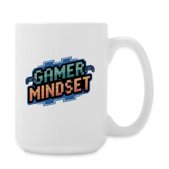 Verpixeltes Gamer-Minset-Design - Große Tasse 440 ml - Weiß - Rechts