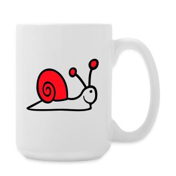 Schnecke Schneckenhaus niedlich süß glücklich Cool - Große Tasse 440 ml - Weiß - Rechts