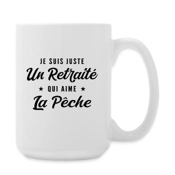 Retraité Pêcheur Humour Cadeau Retraite - Grande tasse 440 ml - blanc - Droite