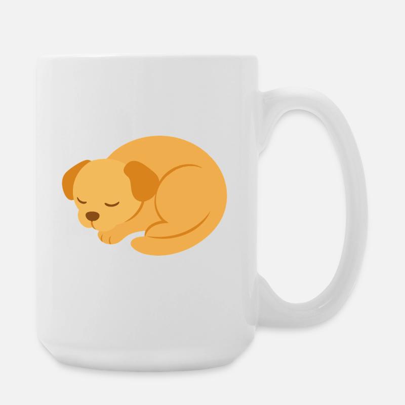 Chiot endormi dans un style minimaliste - Grande tasse 440 ml - blanc
