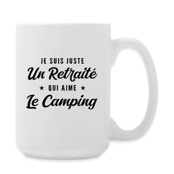 Retraité Campeur Humour Cadeau Retraite - Grande tasse 440 ml - blanc - Droite