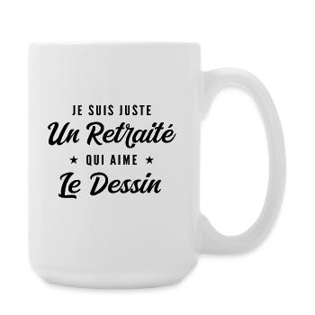 Retraité Dessinateur Humour Cadeau Retraite - Grande tasse 440 ml - blanc - Droite