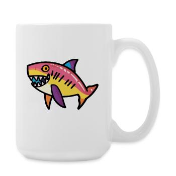 Shark Halloween Zombie - Large Mug 440 ml - white - Right
