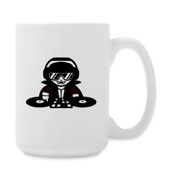 Vampire DJ DJ avec table de mixage et platine vinyle - Grande tasse 440 ml - blanc - Droite